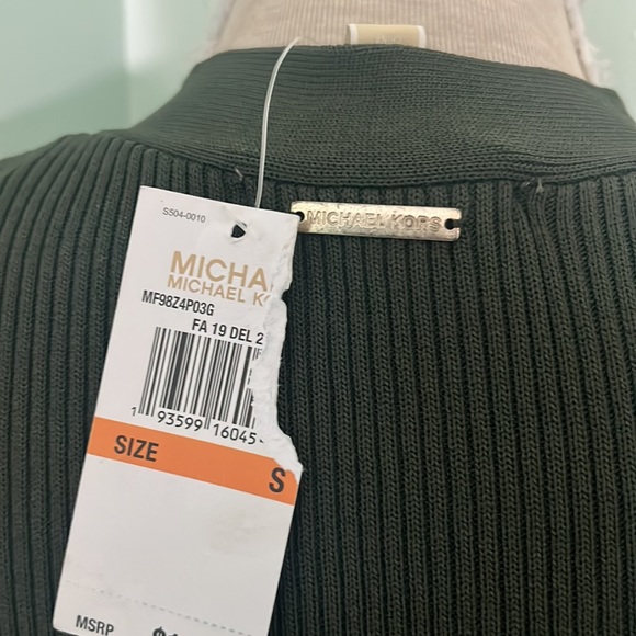 🆕 Michael Kors short sleeve ribbed lace up wiggle stretch dress - Picture 6 of 9